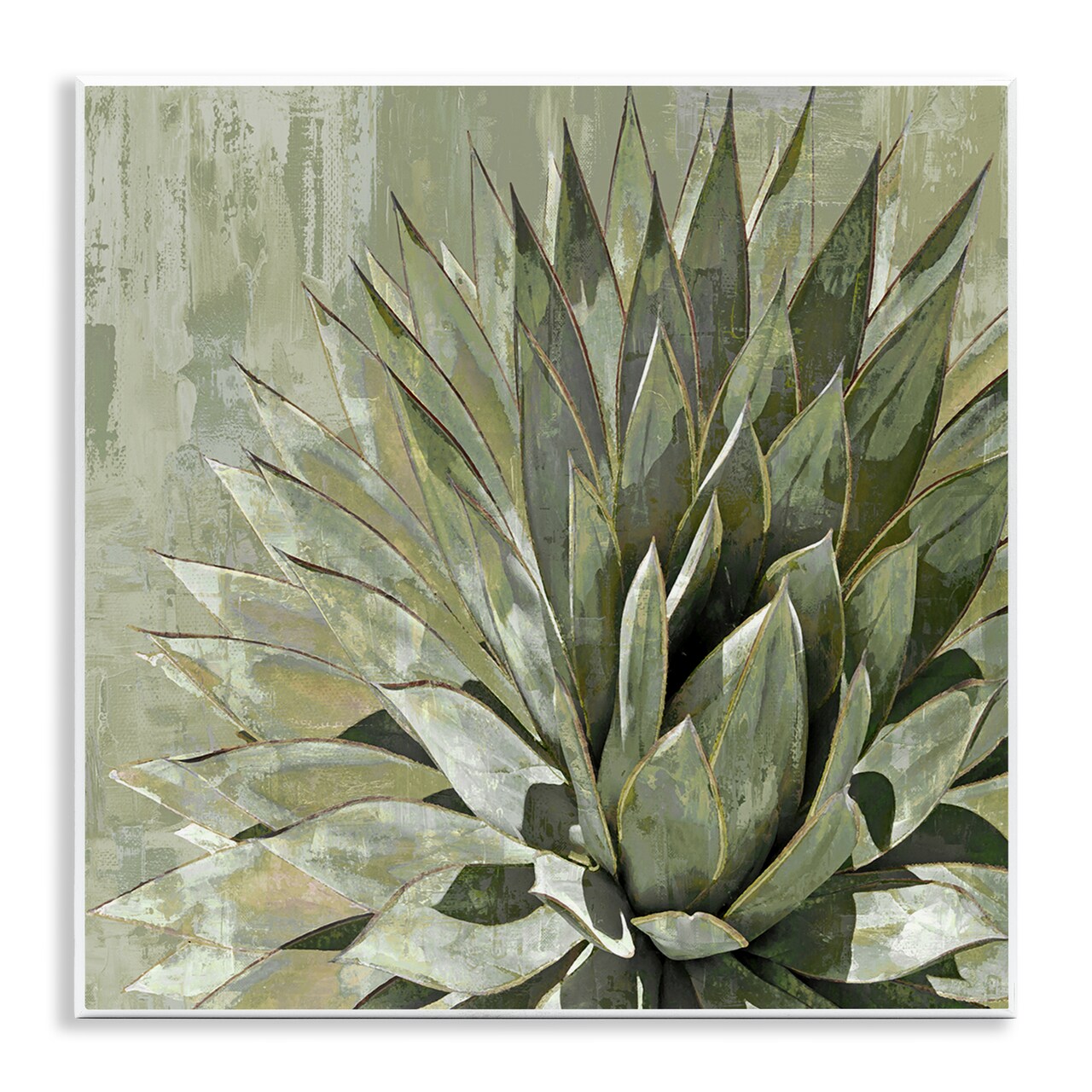 Stupell Industries Green Botanical Abstract Leaves Wall Plaque Design By Lindsay Benson